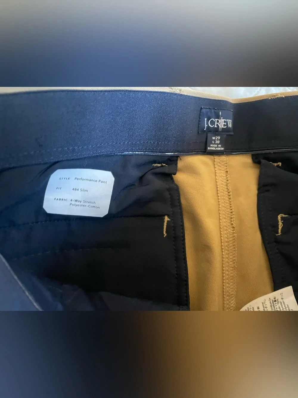 J. CREW 484 Slim-fit tech pant in Savannah‎ Sand Size 29 NWOT $128 CG696